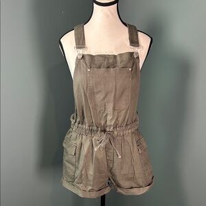 Almost Famous Olive Green Women's Denim Overalls